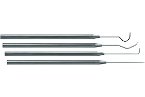 MOODY TOOLS Moody 55-0290 4-Piece Stainless Steel Precision Probe Set, 25mil | Straight, Single Bend, Triple Bend, and Hook Tips
