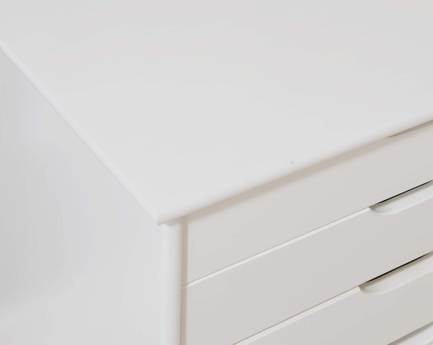 Linon Home Decor Products Corinne Six Drawer Wide, White Wash Rolling Cart: Furniture & Decor