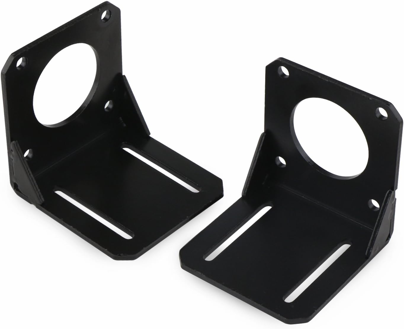 DROK 2Pcs Steel Black Nema 23 Stepper Motor Mount Bracket, Strong 57 Stepper Motor Holder Fixed Seat - - 