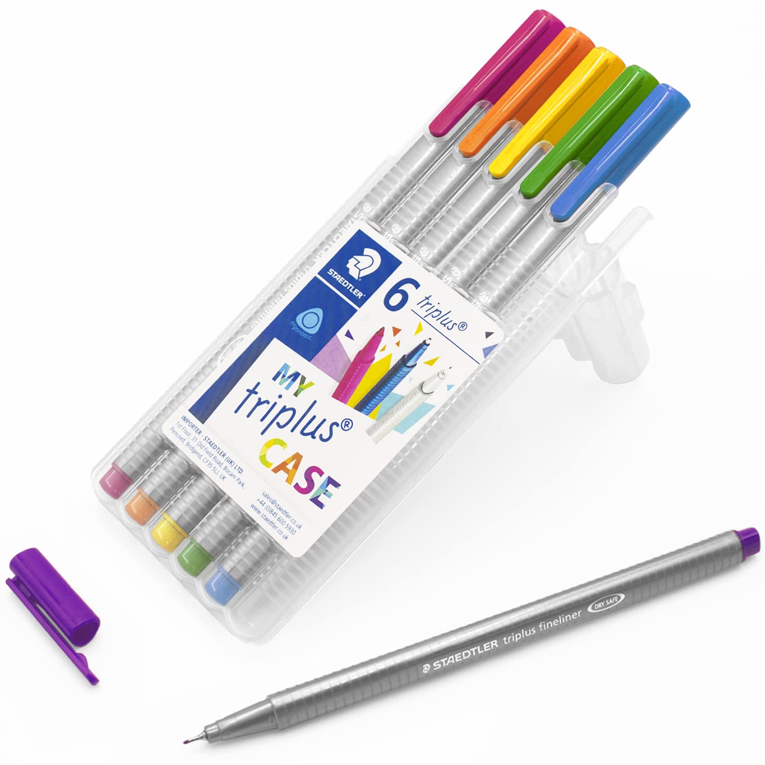 STAEDTLER 334 Triplus Fineliner Superfine Point Pens - 0.3mm - Wallet of 6 (Tropical)