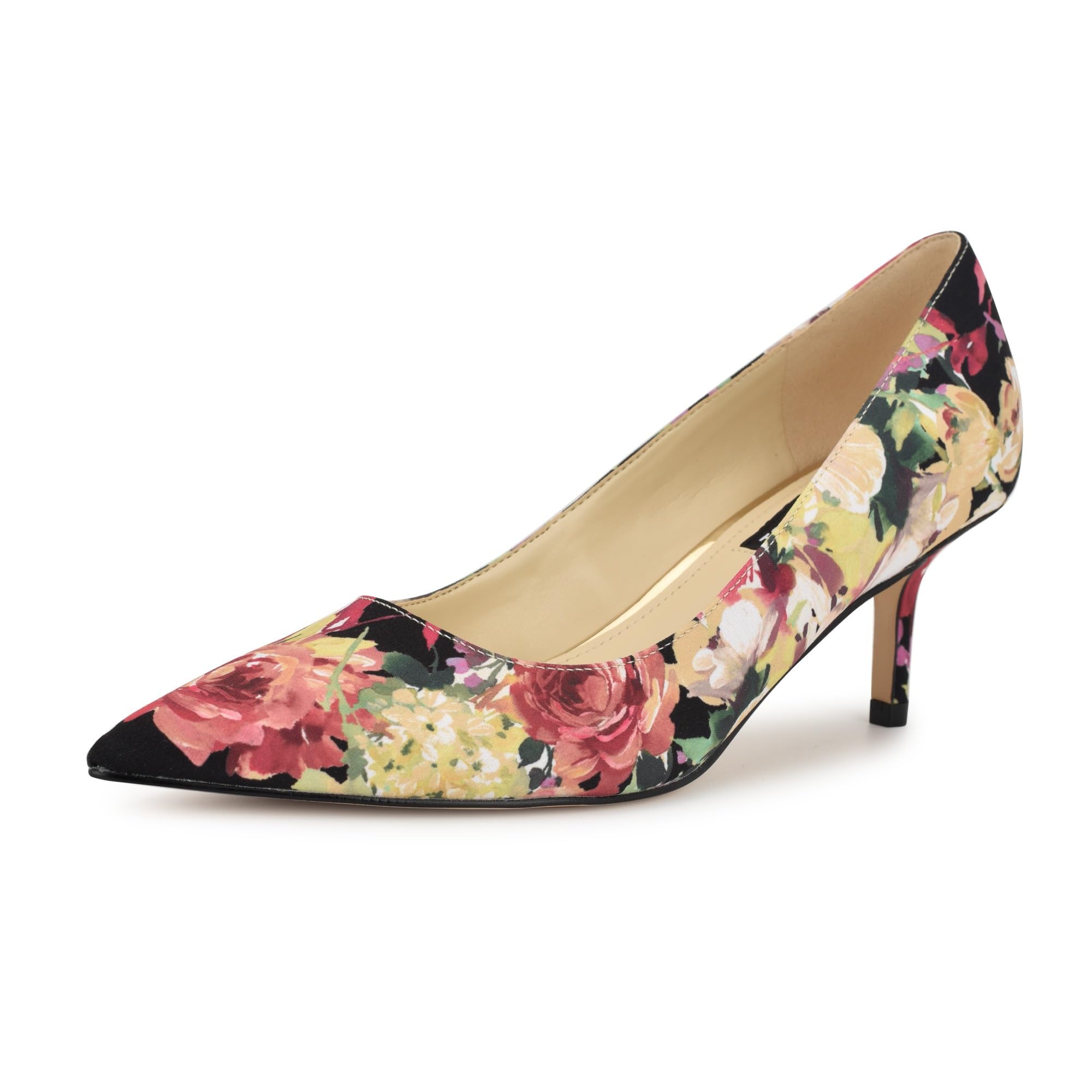 Nine West Women’s Arlene Pump, Black Fall Floral Multi 004, 5.5