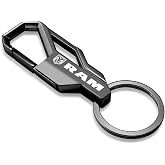 iPick Image for RAM Logo Gunmetal Black Carabiner-style Snap Hook Metal Key Chain - Official Licensed