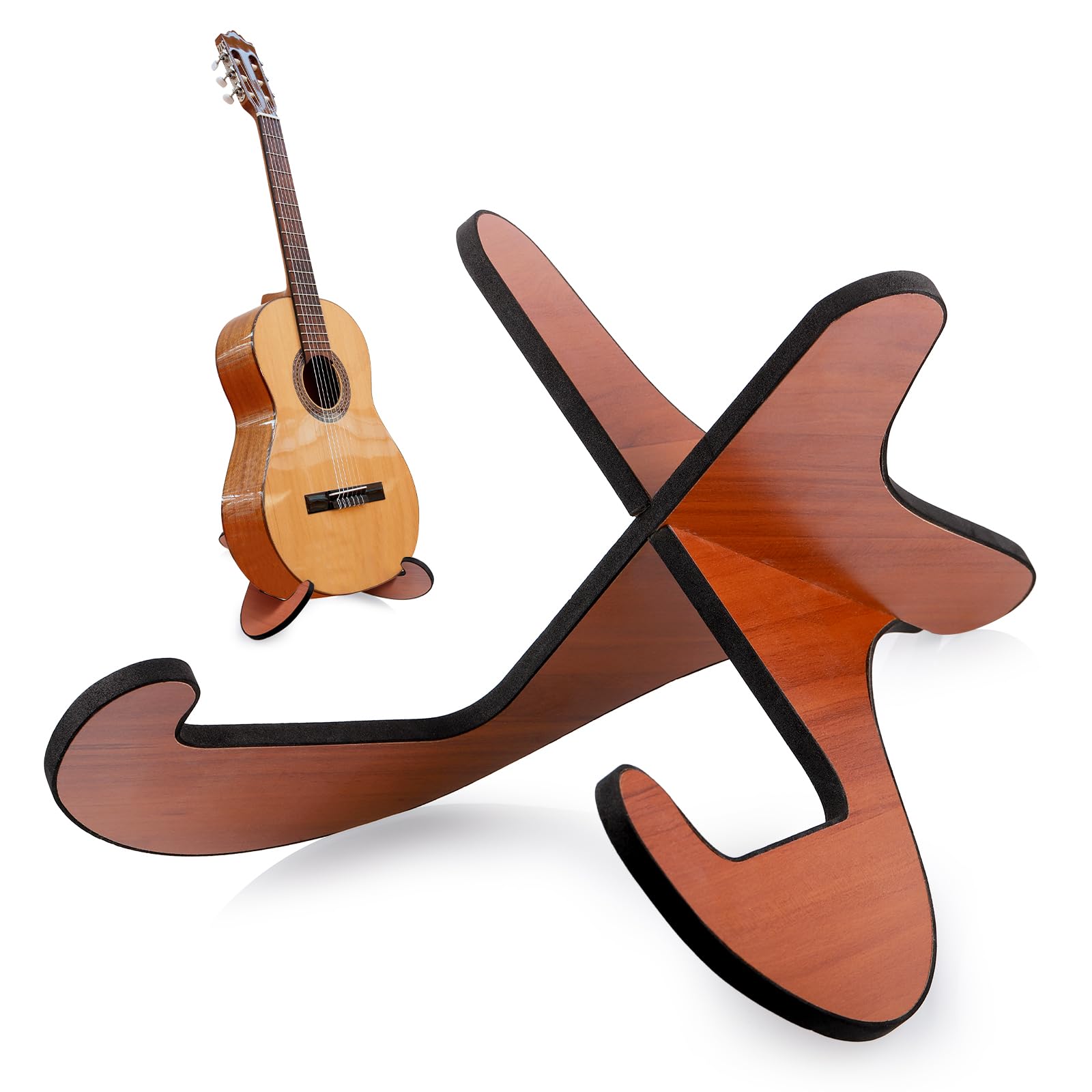 Fentar Wooden Guitar Stand, Non-slip Sturdy Guitar Rack, Detachable Electric Guitar Stand Floor, Solid Guitars Stands Holder with Foam Pad Covering Edges for Acoustic Electric Bass Classical Guitars