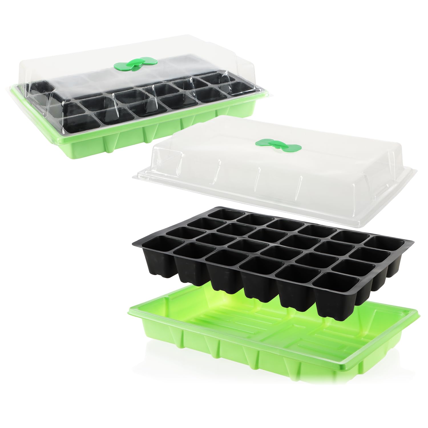com-four® 2x cultivation set for the cultivation of small plants - for flowers, fruit and vegetables (Cultivation Set 7)