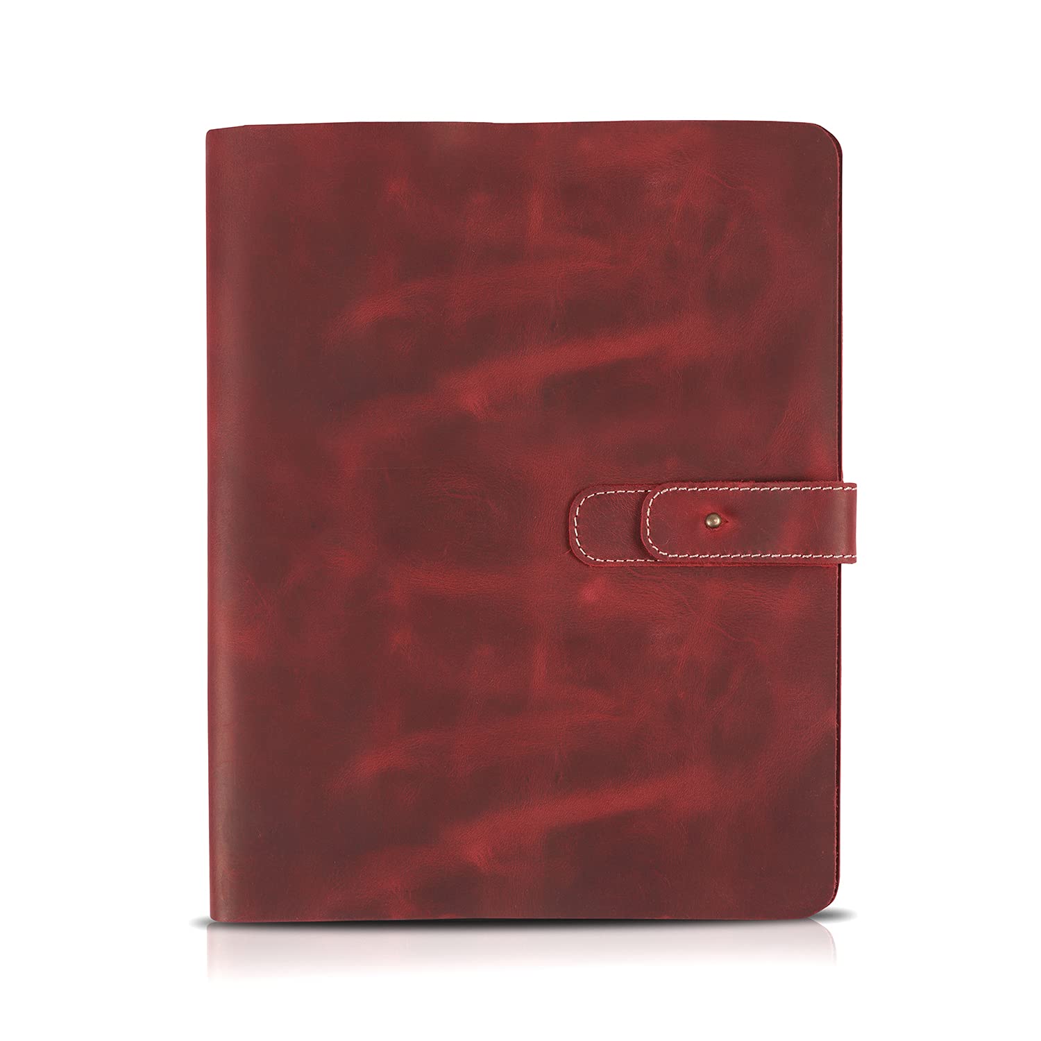 Londo Genuine Leather Tablet Cover with Two Card Slots & Leather Pen/Apple Pencil Holders (Red, 11 Inch)