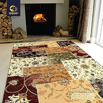 Erdenet Teppich Design Patchwork 200x300 Cm Schurwolle Bunt