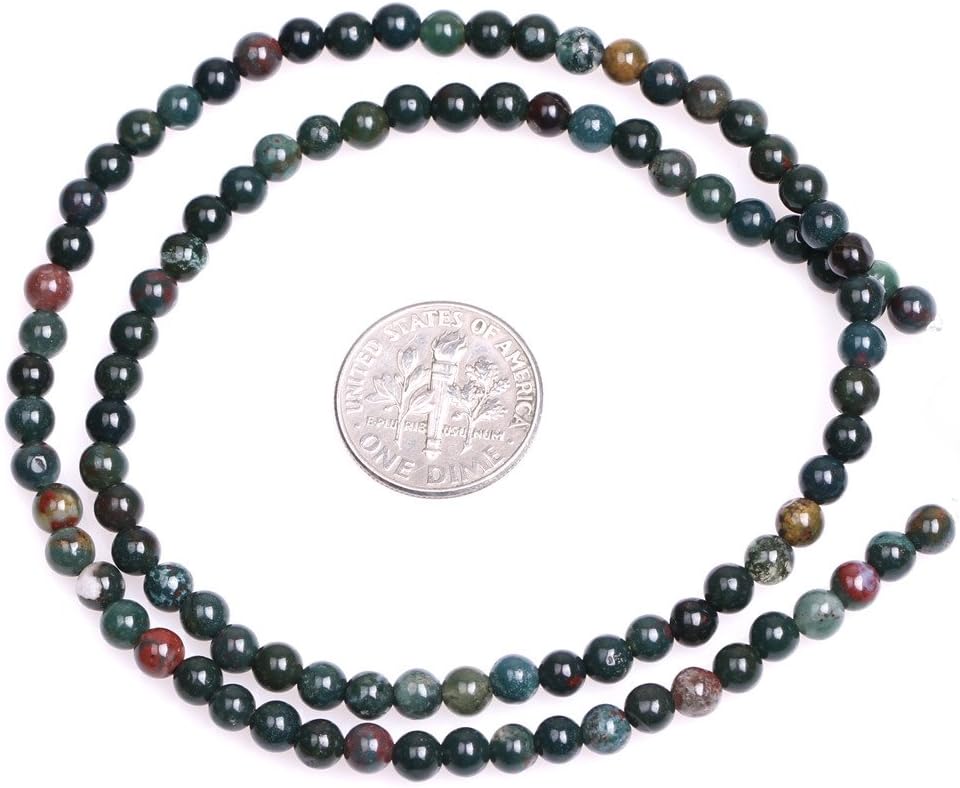 SHGbeads 4mm Dark Green Blood Semi Precious Gemstone Round Loose Beads for Jewellery Making DIY Handmade Craft Supplies 15'' - Image 5