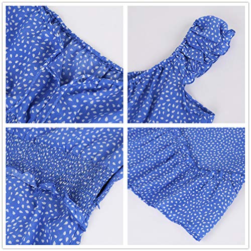 YOBECHO Women's Summer Ruffle Sleeve Sweetheart Neckline Printing Dress Mini Dress - Image 5