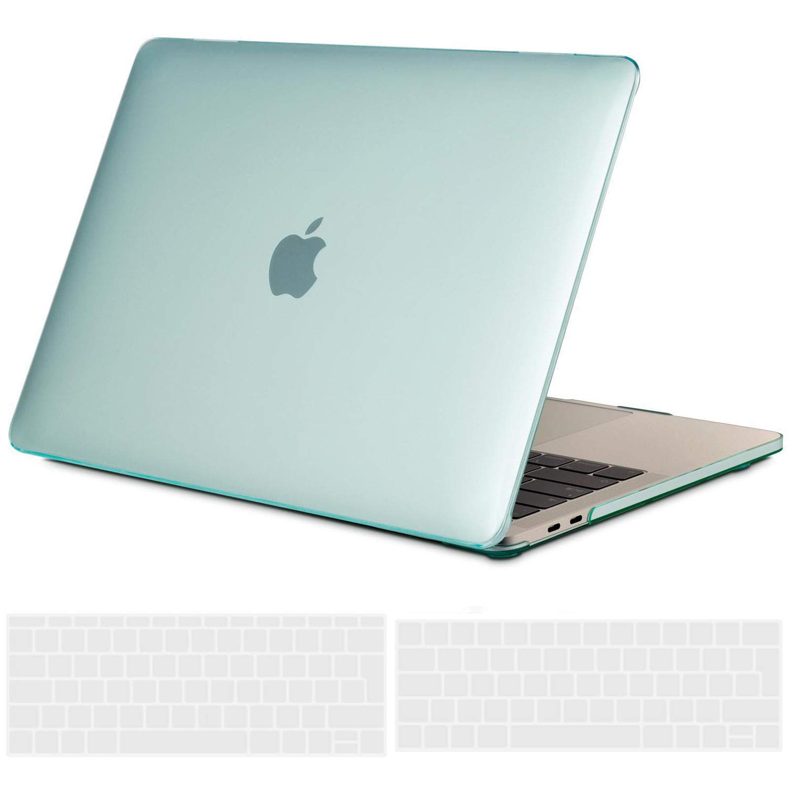 TECOOL Case compatible with MacBook Pro 13 inch 2016-2022 (M2 M1 A2338/A2289/A2251/A2159/A1989/A1706/A1708), Plastic Snap On Hard Shell Cover & UK EU Keyboard Protector, Crystal Mint Green (Glossy)