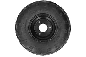 145/70‑6 ATV Tubeless Tire with 6in Rim, Rubber + Steel Alloy Go Kart Tires and Wheels, for Go Kart UTV Quad Bike 4 Wheelers