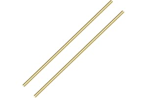 PGCOKO Brass Solid Round Rod Lathe Bar Stock, 3/8 inch in Diameter 14 inch in Length (2 PCS)