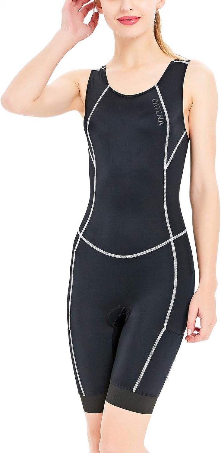 Catena Women's Triathlon Tri Suit Speedsuit Skinsuit Trisuit Sleeveless