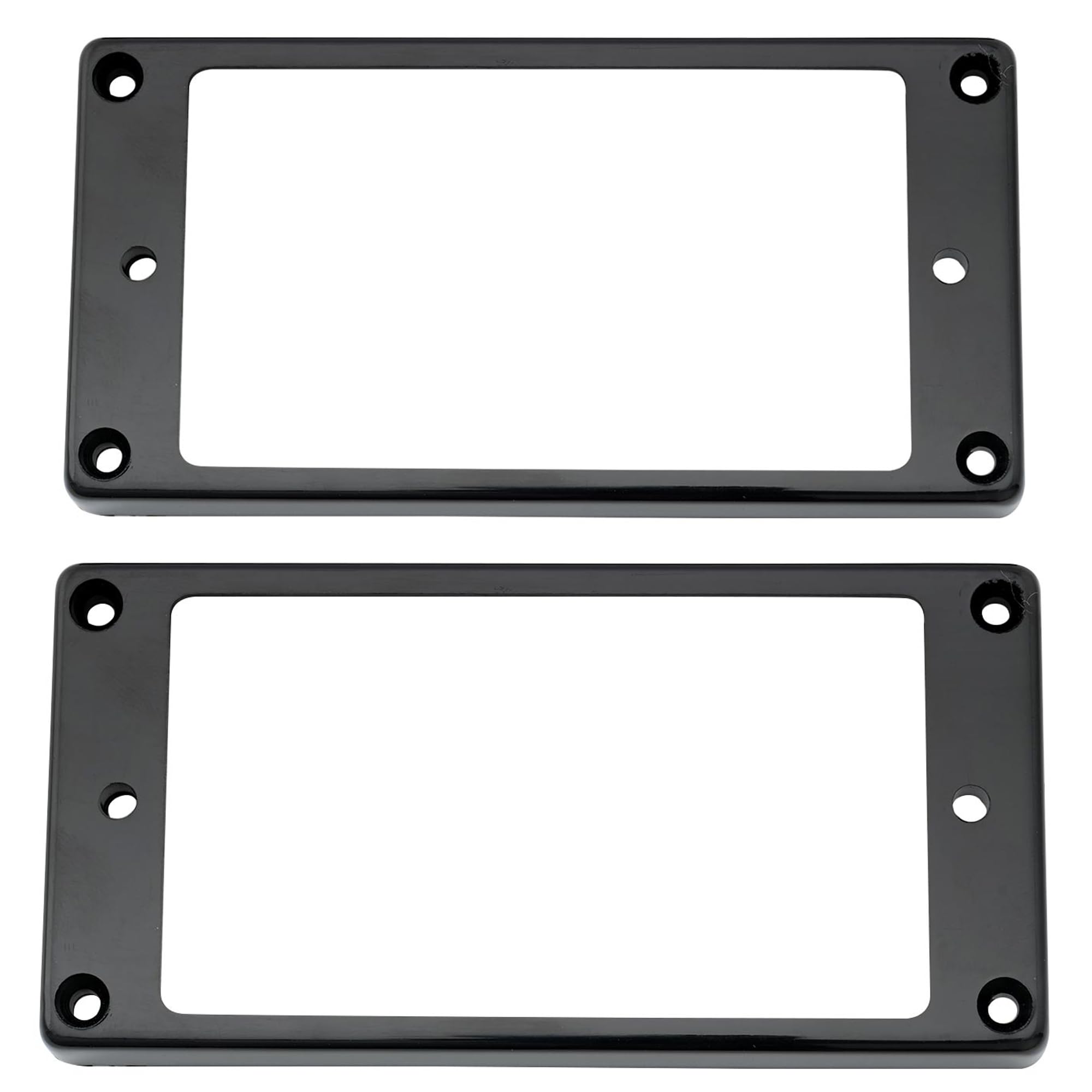 Musiclily Pro Plastic Flat Bottom Humbucker Pickup Mounting Rings Set for Electric Guitar, Black