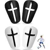2 Pairs Mini Shin Guards Soccer, 3.94x2.36 Black &amp; White Cross Small Shin Guards, Soccer Shin Guards for Youth Boys Girls Adults, Mini Football Protective Equipment