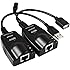 WEme USB 2.0 Extender to RJ45 Over Cat5/ 5E/ 6 Connection up to 100 Meter/ 328 Ft Ethernet Extention Cable Type A Male to A Female With 5V/ 2A Power Adapter