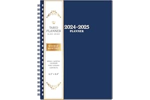 BUSHYPUSHY 2024-2025 Planner - Planner Weekly and Monthly with Tabs, 6.3" x 8.4", JUL 2024 - JUN 2025, Weekly and Monthly Planner 2024-2025 with Back Pocket + Thick Paper + Twin-Wire Binding, Black