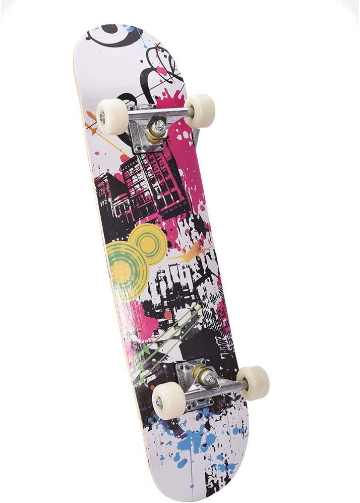 Goldye Complete Skateboard for Beginners, Skate Cruiser Boards, Canadian Maple Complete Skateboards, 2 in PU Wheels with High Speed