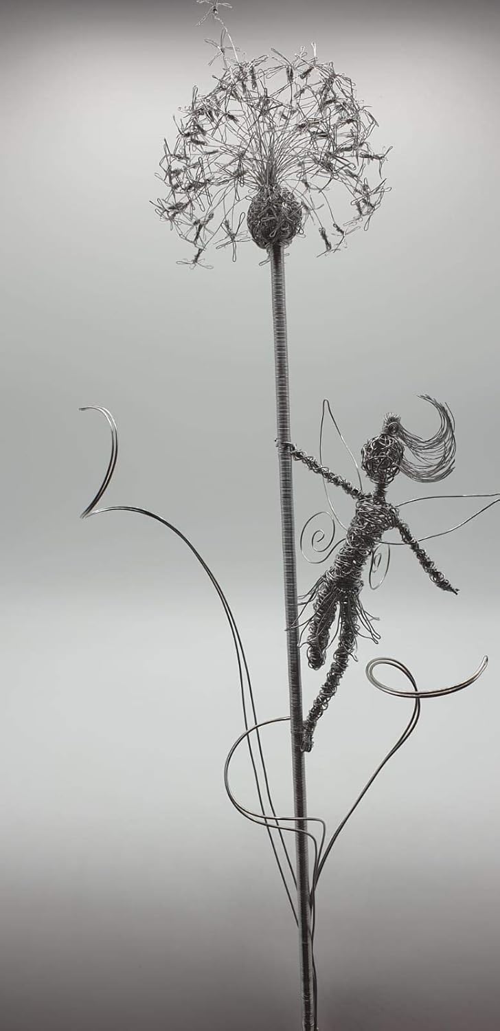 Dandelion and Fairy Stainless Steel Wire Garden Sculpture Amazon.co.uk