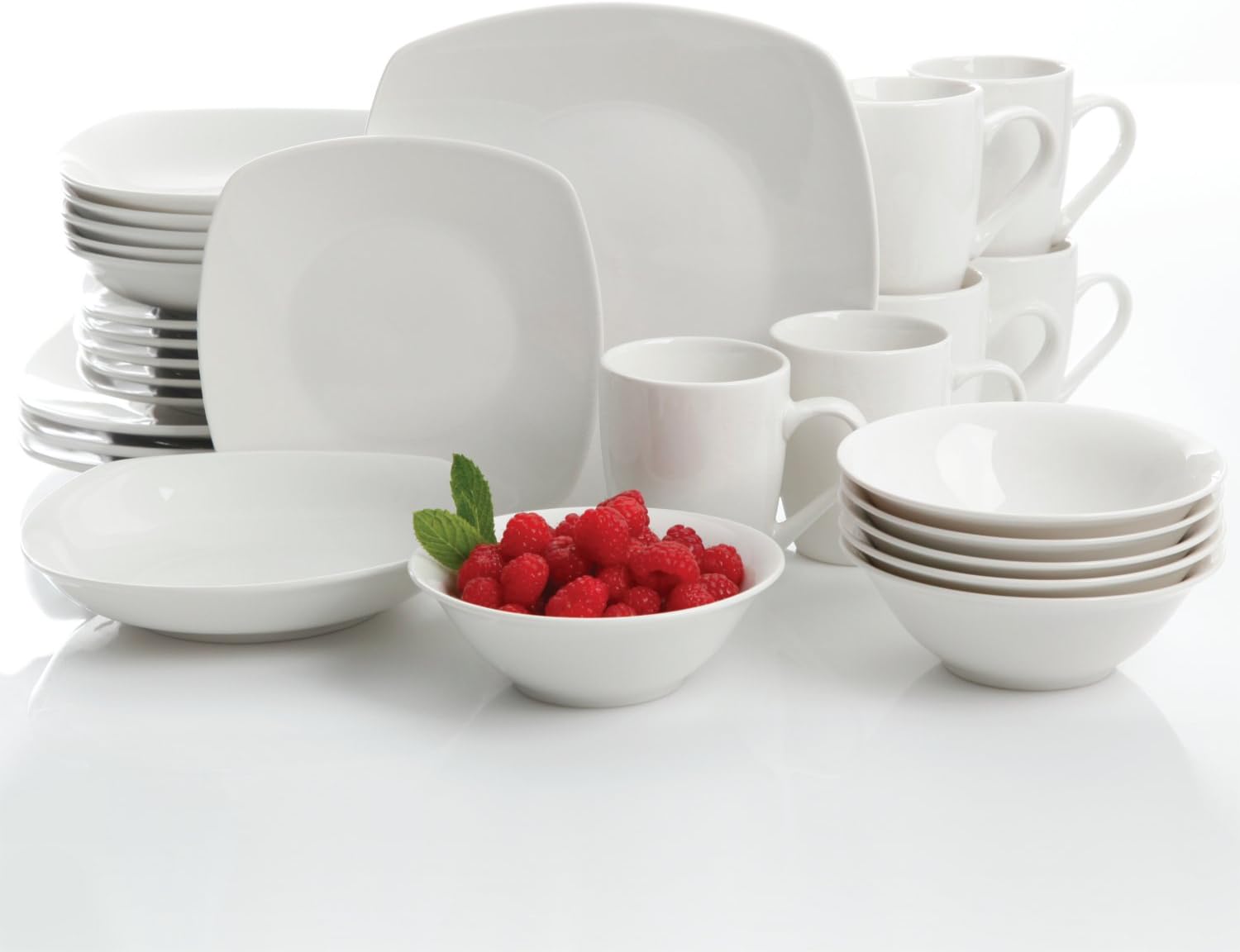 Gibson Home Hagen 30 Piece Dinnerware Set, White