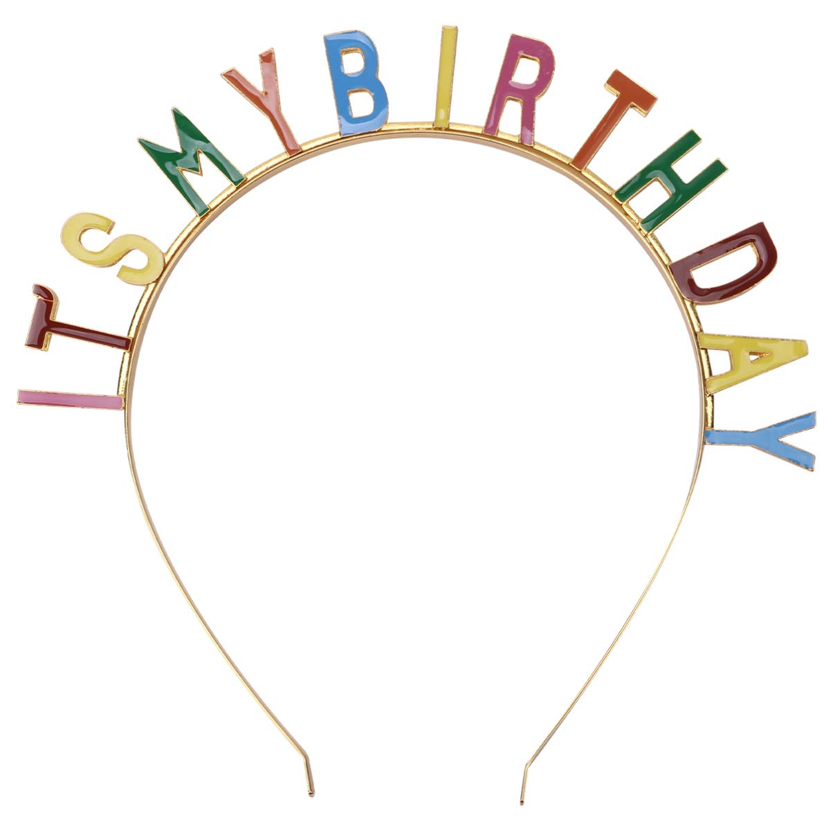 PRETYZOOM Happy Birthday Crown Its My Birthday Headband Alloy Colorful Alphabet Headpiece for Women