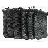 GBSTORE 6 Pcs Black Cell Phone or MP3 Nylon Mesh Drawstring Pouch Bags | For Cell Phone or MP3