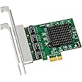 GLOTRENDS LE8204 4-Port Gigabit PCIe Ethernet Network Card, 4 x RTL8111H Chip, 4 x RJ45 LAN Port, PCIe X1 Installation