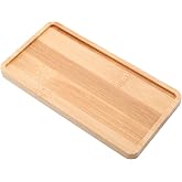 Rectangular Bamboo Tray &ndash; 6.9&rdquo; &times; 3.5&rdquo; Outer Size, 6.5&rdquo; &times; 3.1&rdquo; Inner Size, Natural Decorative Organizer for Bathroom, Vanity, Toilet Tank Top, Desk, Entryway or Kitchen Use.