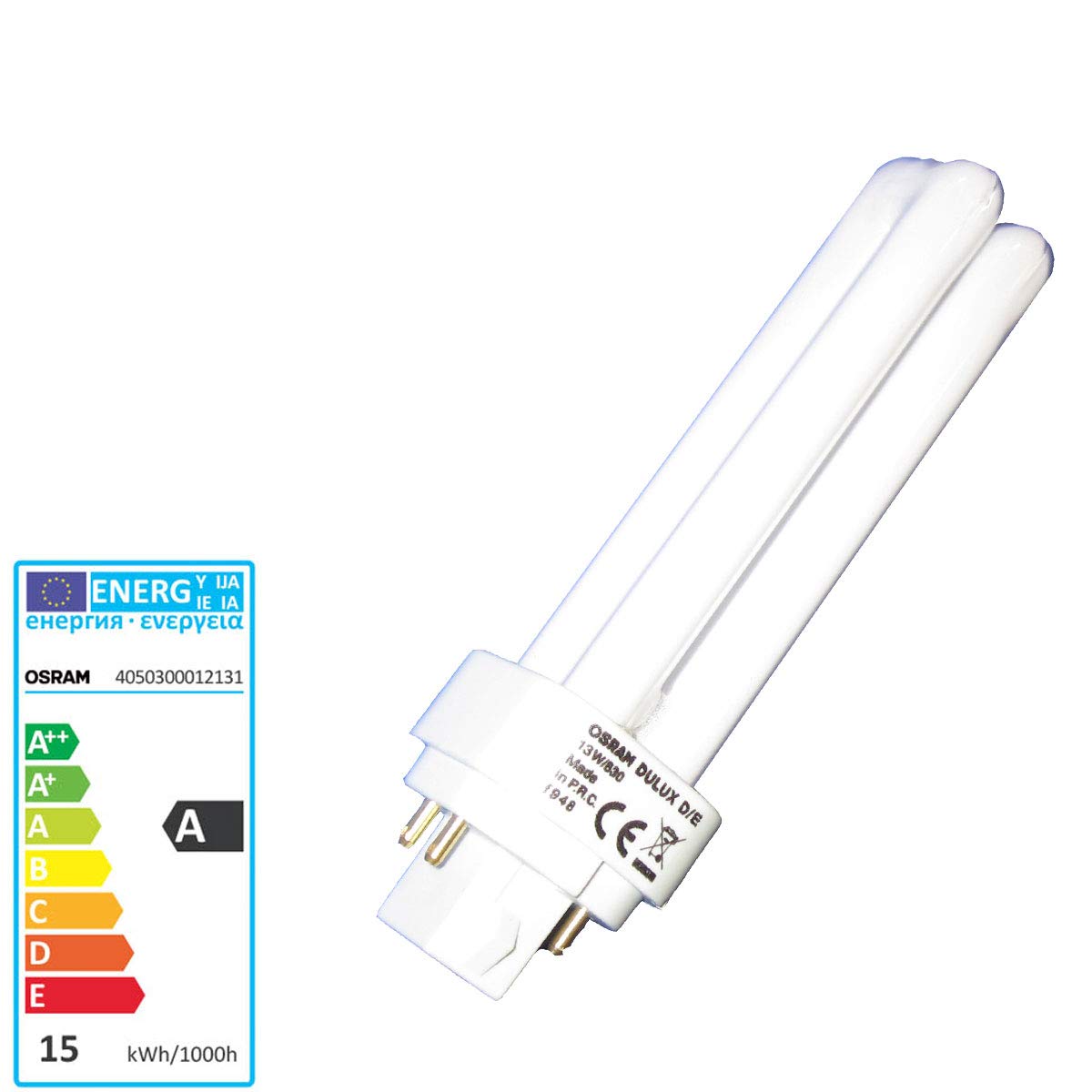 Osram Dulux D/E 13 Watt - 13W/827 Compact Fluorescent Lamp, White - Image 3
