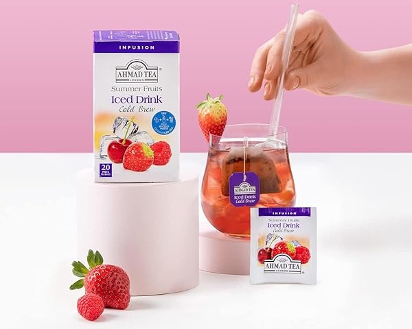 AHMAD TEA HERBAL TEA, COLD BREW SUMMER FRUITS TEABAGS, ICED TEA, 20 CT (PACK OF 1) – DECAFFEINATED