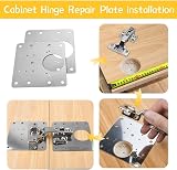 Flintronic 2Pcs Hinge Repair Plate Stainless Steel Cabinet Bracket with 12 view 2