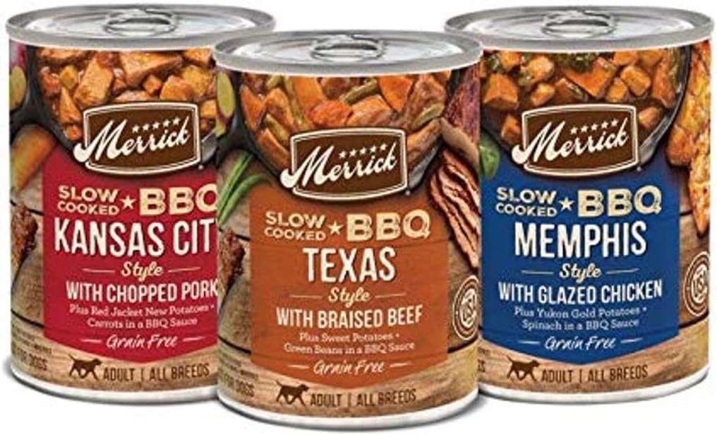 Merrick Grain Free Wet Dog Food Slow Cooked BBQ Variety Pack - (12) 12.7 oz Cans
