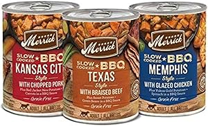 Merrick Grain Free Wet Dog Food Slow Cooked BBQ Variety Pack - (12) 12.7 oz Cans