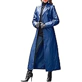 utcoco Womens Faux Leather Trench Coat Classic Lapel Button Down Maxi Jacket 2025 Stylish Overcoat