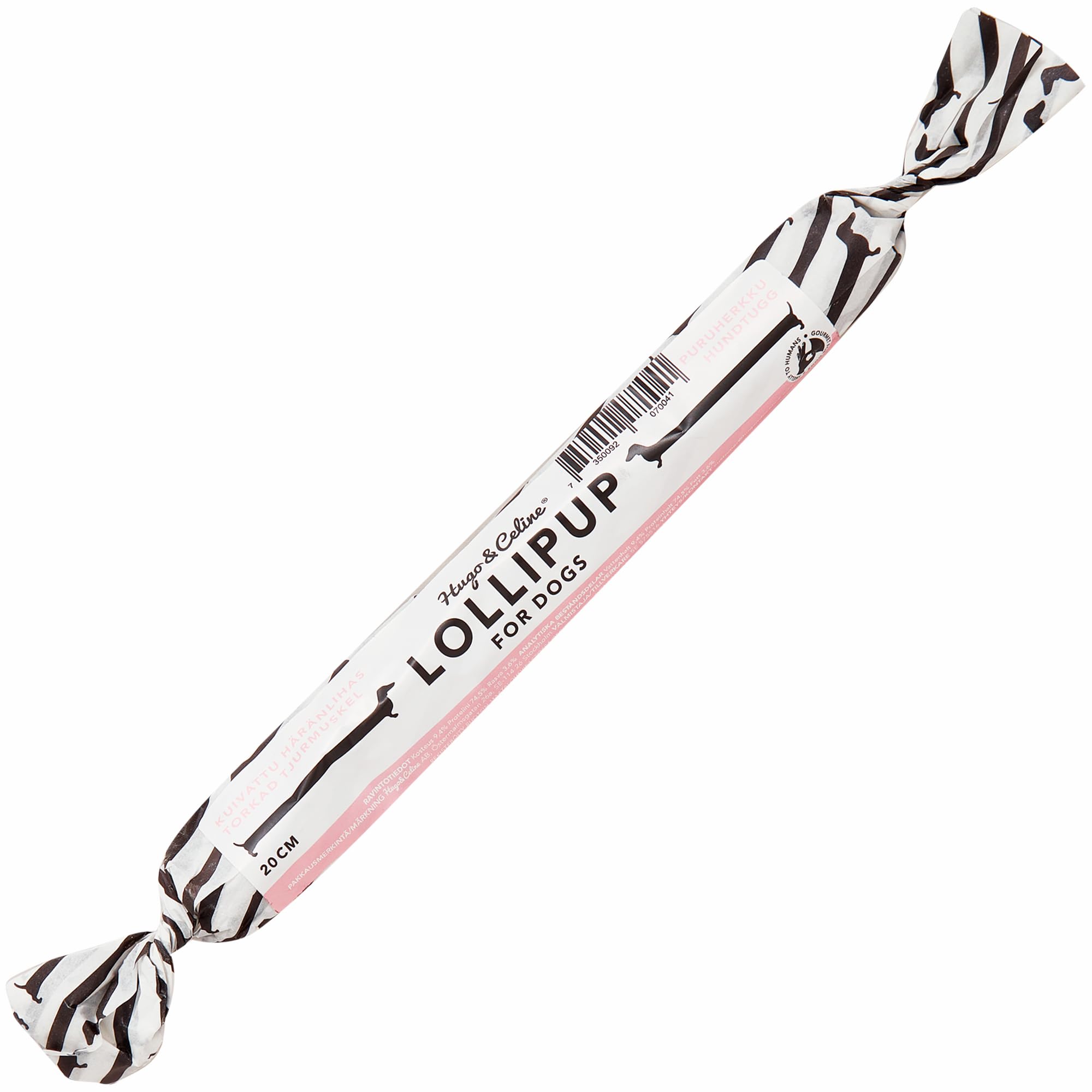 Hugo & Celine Lollipup Dog Chew, 100% Natural, Healthy Dog Treat, High In Protein, Long Lasting. 20cm Long