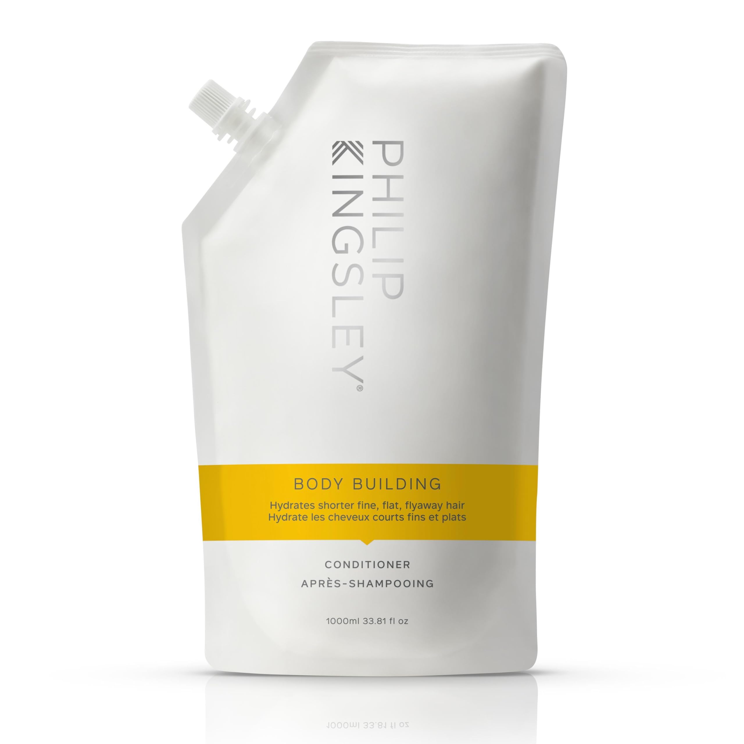 Philip Kingsley | Body Building Weightless Conditioner | Volumising Conditioner for Fine, Limp, Flat, Flyaway Short Hair | Hydrates, Thickens, Lifts and Adds Volume and Shine | 1000ml Refill Pouch