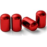 VCYOPN 4PCS Car Tire Valve Stem Caps, Leak-Proof Corrosion Resistant Aluminum Alloy Tire Air Caps, Universal Stem Covers Exterior Accessories for SUVs Trucks Bikes Motorcycles (Red)