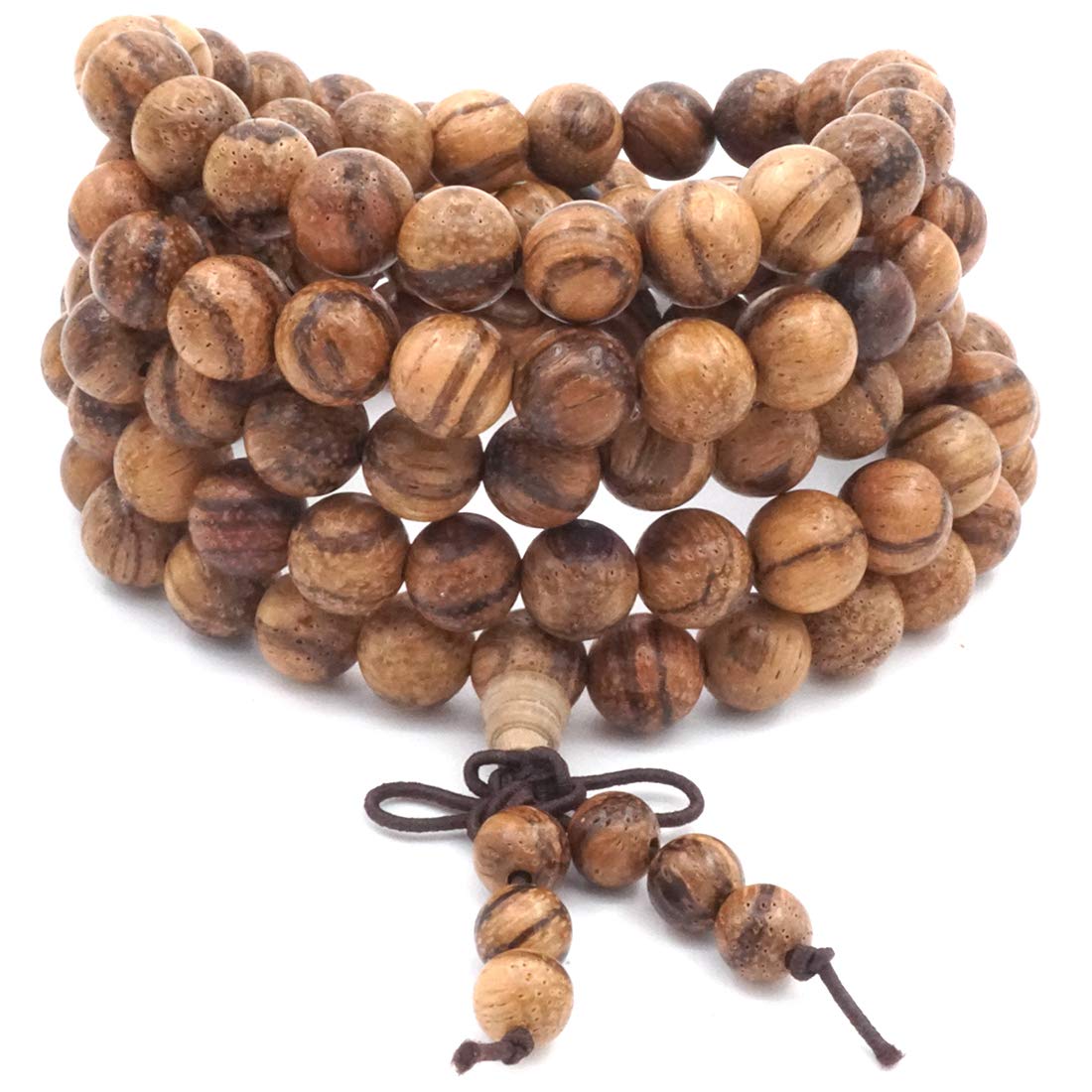 Thajaling 8MM 108 Prayer Beads Mala Bracelet Agarwood Tibetan Buddhist Buddha Meditation Necklace/bracelet