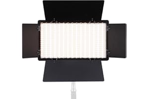 SHERCHPRY 600 LED Light Panel with Adjustable Barn Doors Portable Rechargeable Photo Light for Video Recording