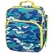 Insulated Lunch Box w Snack Pocket & Water Bottle Holder-Boys or Kids Blue Camo School Lunchbox Tote Keeps Food Hotter or Colder Longer- Reusable Bag Fits Most Bento Boxes, Ice Packs-Back to School