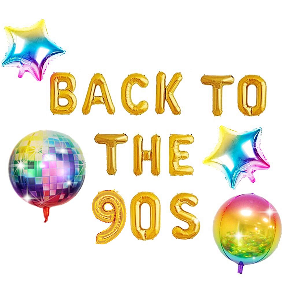 JeVenis Back to The 90's Balloon Banner 90s Balloon 90's Party Decorations 90s Party Supplies Themed Balloons