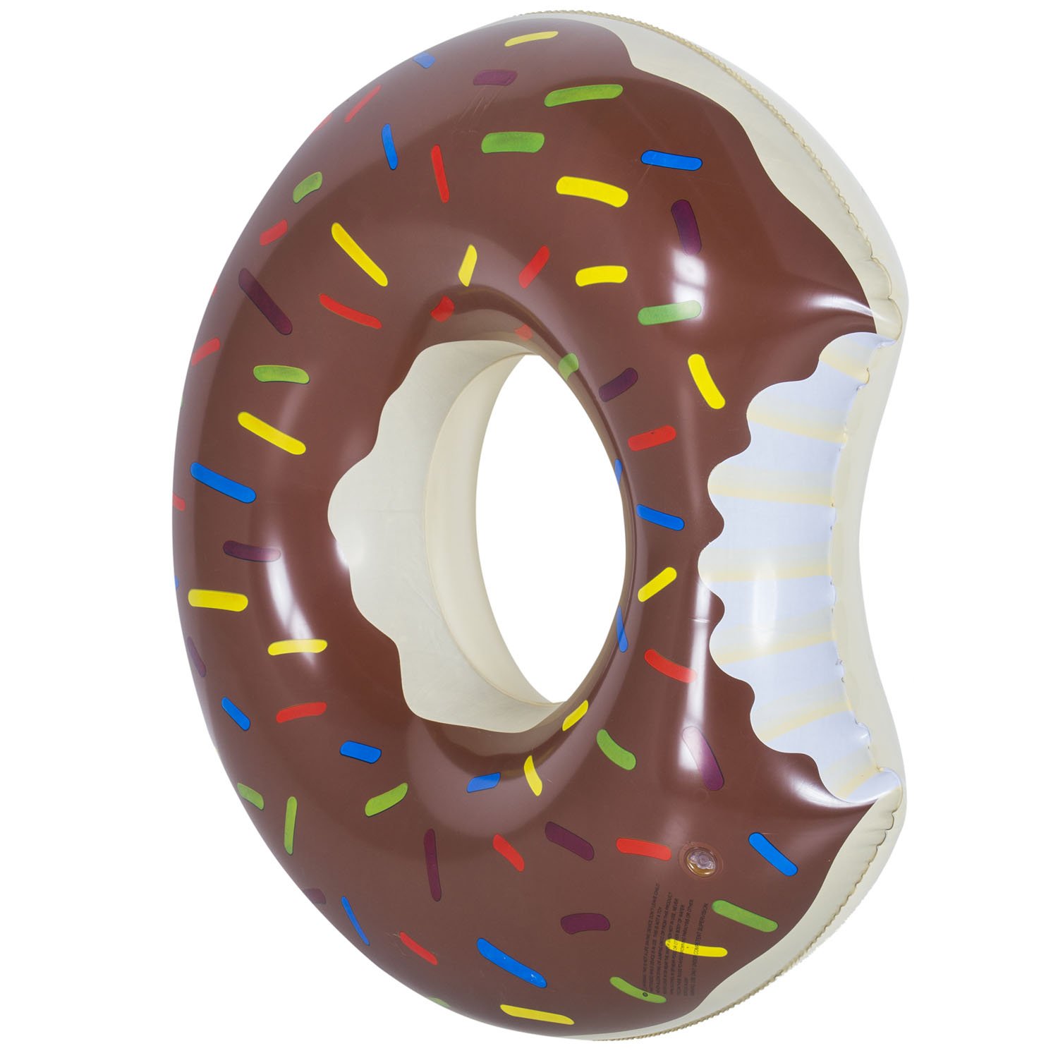 Inflatable Donut Floating Hoop; Floating Ring for Pool Parties, Beach Holidays and Swimming Adventures. (Brown, Ø 120 cm)