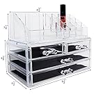 Ikee Design Acrylic Jewelry & Cosmetic Storage Display Boxes Two Pieces Set.