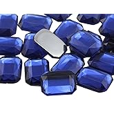 Allstarco 18x13mm Flat Back Octagon Acrylic Rhinestones Plastic Gems for Jewelry Making Costume Jewels Cosplay Embelishments Crafts - 30 Pieces (Blue Royal JG33)