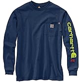 Carhartt Mens Flame Resistant Force Loose Fit Lightweight Long-Sleeve Logo Graphic T-Shirt