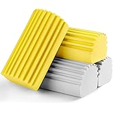 Jeymei 4-Pack Damp Clean Duster Sponge, Sponge Cleaning Brush, Duster for Cleaning Blinds, Glass, Baseboards, Vents, Railings, Mirrors, Window Track Grooves and Faucets, Gray and Yellow