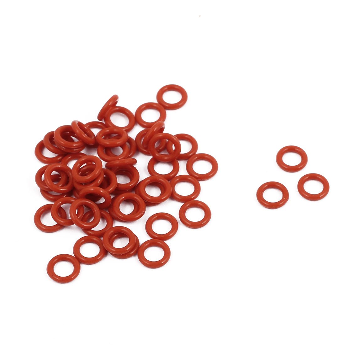 Sourcingmap 50Pcs 5mm x 1mm Rubber O-Rings NBR Heat Resistant Sealing Ring Grommets Red
