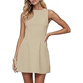 Wenrine Summer Dresses for Women 2026 Elegant Classy Sleeveless Boat Neck A Line Cocktail Party Club Mini Dress