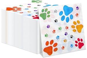 Hegbolke 100Pcs Multicolor Dog Print Paper Napkins, 13x13inch, Perfect for Dog Party Decorations