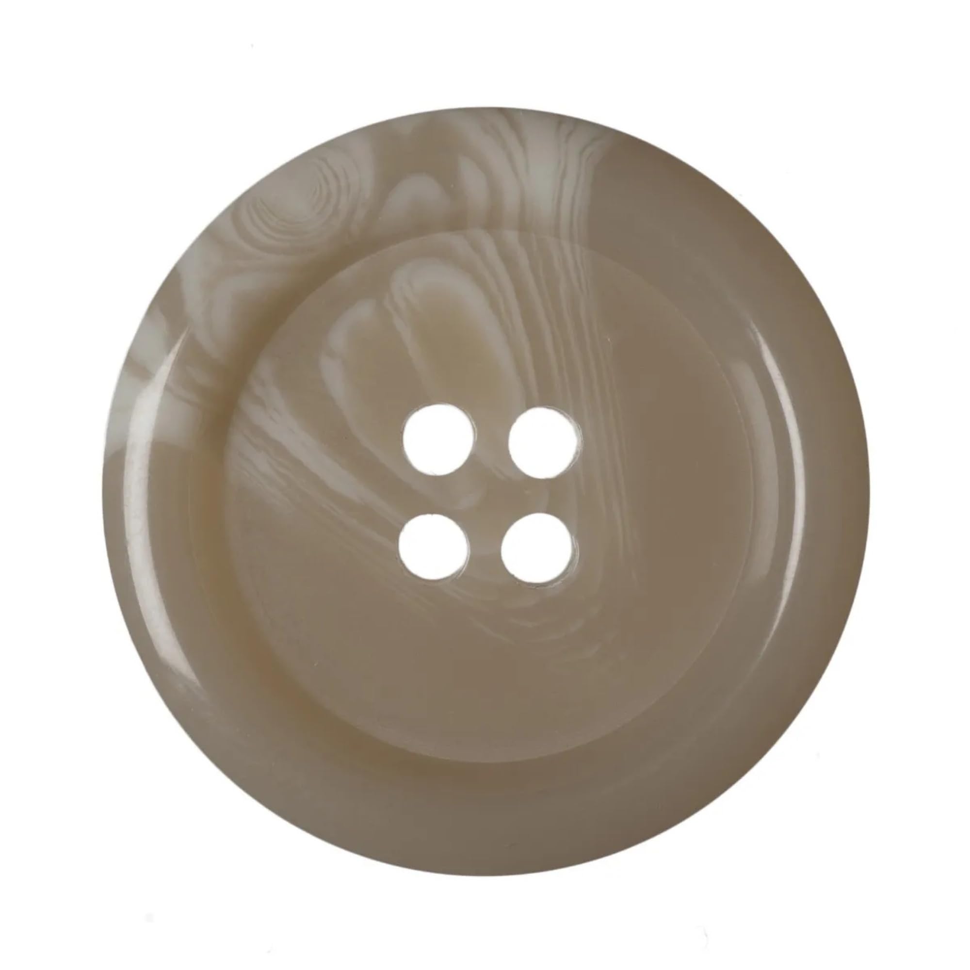 6 Pack Cream 23mm Round Faux Horn Plastic Buttons with 4 Holes – Ideal for Coats, Jackets, Cardigans (36L)