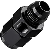EVIL ENERGY 8 AN Male to Female Fuel Pressure Take Off | 1/8 NPT Gauge Port, 3/4-16 UNF, 1500 PSI, 6061-T6 Aluminum, 37&deg; Flare Seal, for Fuel Pressure Gauge